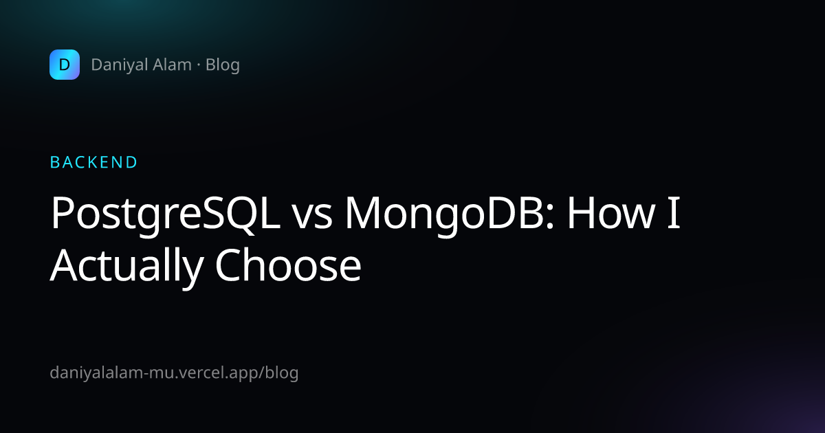 PostgreSQL vs MongoDB: How I Actually Choose — article cover